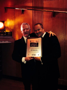 Chris Nyland and Elton Smith receive the Business to Business award on behalf of Hidden Technology