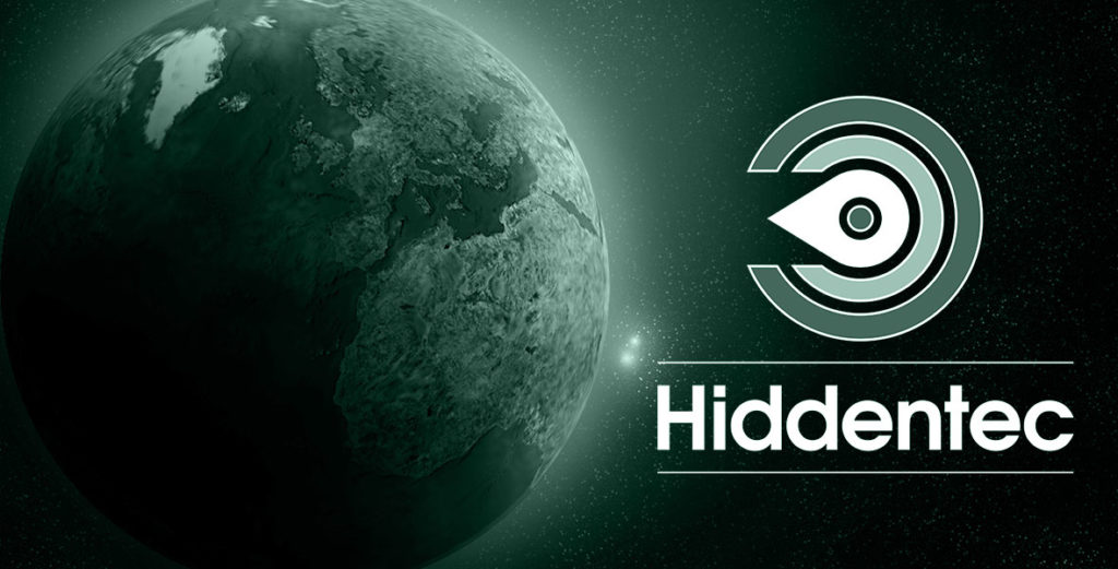 Image of planet Earth and the new Hiddentec logo